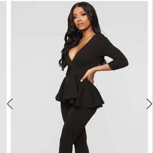 Fashion nova  pretty lady peplum jumpsuit